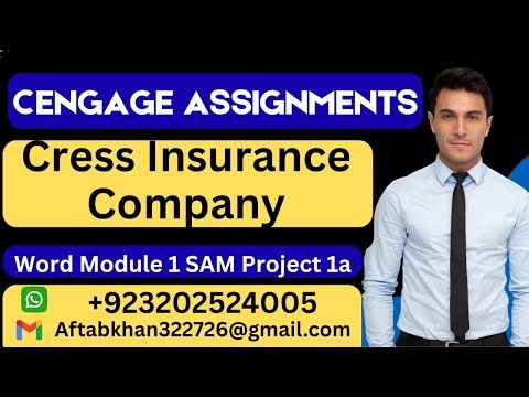 Cress Insurance Company Word Module 1 SAM Project 1a