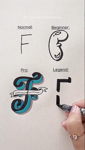 4 Ways to Write the Letter F #nhuandaocalligraphy