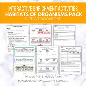 Third Grade Organism Habitats Life Science, Engaging Activities, NGSS standard