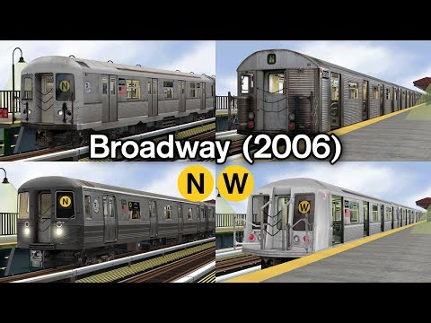 OpenBVE Virtual Railfanning: N and W Trains at Broadway (2006) REMAKE