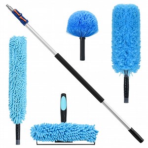 [Hot Item] High Reach Telescopic Window Clean Tools Household Microfiber Chenille Cleaning Duster Set