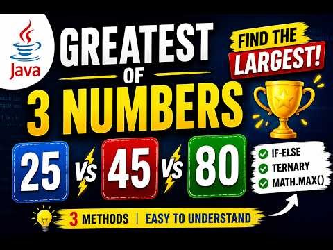 Java Program to Find Greatest of 3 Numbers 🔥