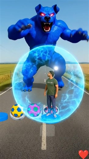 Blue Monster Attack!😱 Can he survive? #shorts #usa #youtubeshorts #viral #funny #challenge #monster