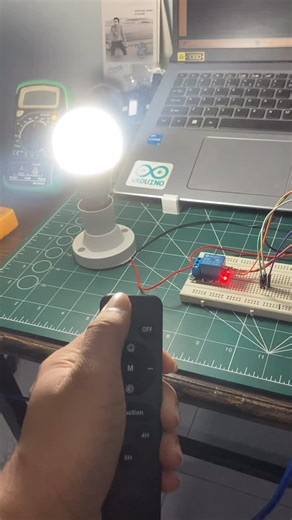 Jags Tech on Instagram: "💡 Remote Controlled Home Automation Project 💡 Ever thought your TV remote could do more than just change channels? 👀 In this project, I successfully controlled a bulb using a TV remote with the help of an IR receiver, turning a simple idea into a smart home automation solution. 📡 How it works: • The TV remote sends IR signals • The IR receiver detects and decodes those signals • A microcontroller processes the command • The bulb switches ON/OFF instantly based on the