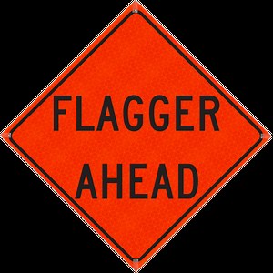 48" Non-Reflective Orange Vinyl Roll-Up Sign