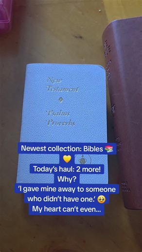 Jameson: Bible Collector Extraordinaire 📖✨ He picked up two more Bibles at church today… When I asked why, he said, “I needed to replace the ones I gave away to people who didn’t have one.” 🥹 There are definitely worse things he could be collecting. Proud mom moment right here. 🙌💛 #RaisingGoodHumans #BibleCollector #JamesonMoments #FaithInAction #SundayStories