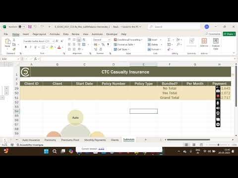 Illustrated Excel Modules 5-8 SAM Capstone Project 1a CTC Casualty Insurance #illustratedexcel