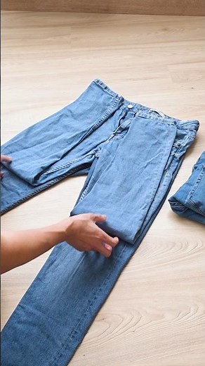 Genius hack to fold pants fast and easy! 👖