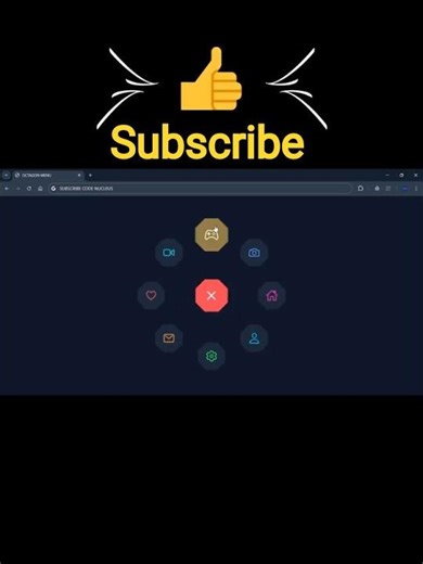 💎 HTML CSS & JS OCTAGON MENU #coding #htmlcssjs #webdesign #shorts