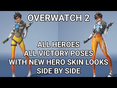 Overwatch 2 Beta - All Hero Victory Poses Side by Side with Old Look vs New Hero Skin Looks in OW2