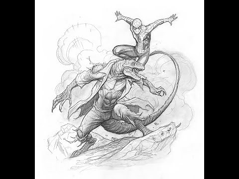 Frank Cho Drawing Demo - Spider-Man Versus The Lizard