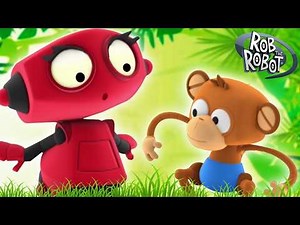 To the Safari Planet for a jungle adventure! 🐒 | Rob the Robot | Kids Educational Cartoons