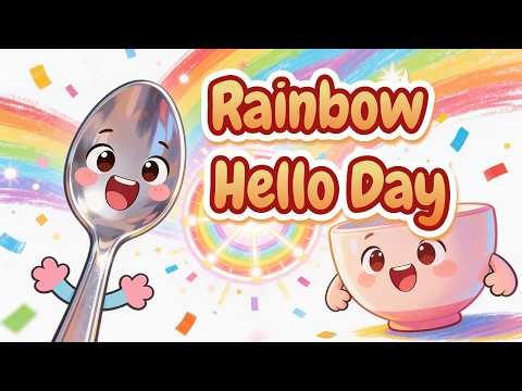 Rainbow Hello Day 🌈 | Learn Colors for Kids | Spoonie & Bubbles Color Adventure | Preschool Learning