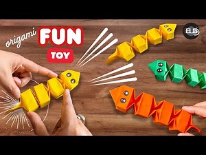 Origami Springy Snake🐍How to Make Origami Sliding Paper Snake Fun & Easy Toy