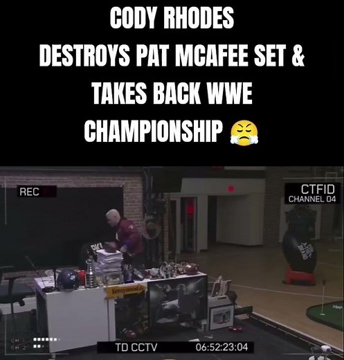 CODY RHODES Caught on CCTV Destroying PAT MCAFEE SET 😤 #wwe #codyrhodes #patmcafee