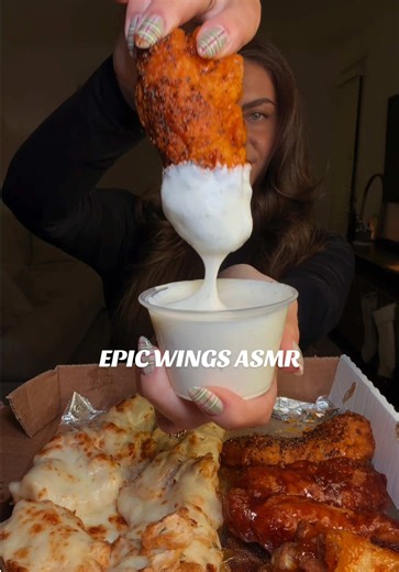 LEMON PEPPER AND BUFFALO TENDERS ARE MY FAVORITE INVENTION 😍 #epicwings #chickentenders #hotchicken #foodasmr #eating
