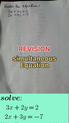 23 reactions · 7 comments | Simultaneous Equation 1 Rl. #mathtutor #simultaneousequation #math | MATH with ISH | Facebook