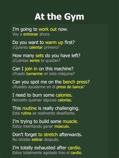 Short English Lesson - At the Gym