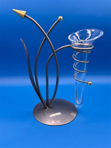 Vintage Formano Metal and Glass Vase Silver With Gold Accents, for Flowers or Candles - Etsy