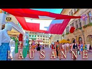 LAUSANNE SWITZERLAND ✨ Currently walk through the city / Lake & Shopping Streets 4K