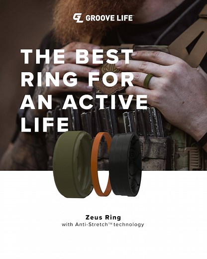 Introducing The Ultra-Tough Zeus Ring From Groove Life. The Zeus Ring features 3 bands fused into one to create THE ultimate silicone ring. ✅ exclusive anti-stretch technology ✅ lifetime warranty ✅ breathable grooves | GrooveLife