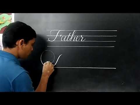 How to write "Father" in cursive writing style.