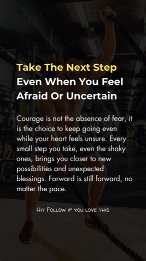 2.3K views · 45 reactions | Sometimes fear does not disappear. You simply get stronger than the fear. Every step forward, no matter how slow or shaky, builds the version of you who is ready for your next chapter. You do not need perfect clarity to begin. You just need to trust your own path and move with a brave heart. #ShiftYourStars #GrowthMindset #KeepGoing #lifelessons #InnerStrength #BelieveInYourself #motivational #inspirational | Shift Your Stars | Facebook