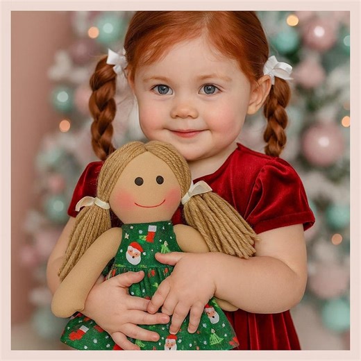 Red-haired Doll Baby Gift –my First Baby Doll Cloth Rag Doll •first Birthday Gift •children Friendly Personalized Dolls •ready Made - Etsy