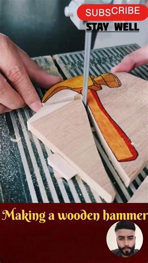 making a wooden hammer#wood,staywell, interesting,