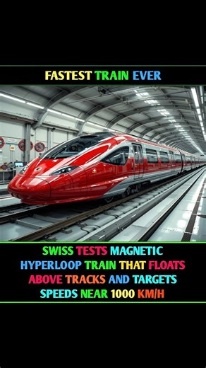 globebuzzdaily on Instagram: "Switzerland has tested a full scale Hyperloop prototype inside a controlled vacuum tunnel. The system uses magnetic levitation to lift the vehicle above the track, removing wheel friction and reducing energy loss. Engineers reached simulated speeds close to 1,000 kilometers per hour without carrying passengers. The project is led by Swiss research institutes in collaboration with European universities and transport engineers. Studies from ETH Zurich and internationa