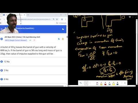 JEE MAIN PHYSIC PYQ: impulse given to gun by bullet