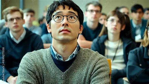 Students listen to a lecture in a classroom during a morning class in a university setting