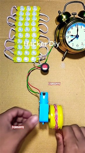Metal Gear Motor Powering 4 Buzzers + 10 LEDs ⚡ Amazing DIY Generator #shorts #dcmotor #tech #diy