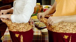 No need to unbutton your pants after all that stuffing