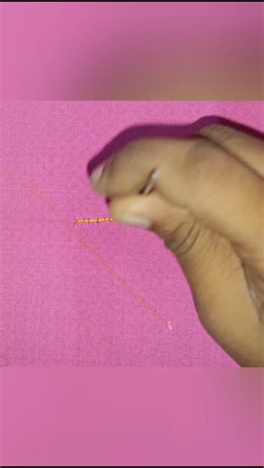 silk thread chain stitch practice#aari #aariwork
