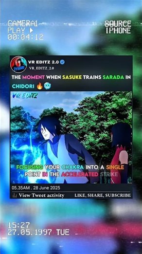 SASUKE TRAINS SARADA IN CHIDORI 🔥🥶