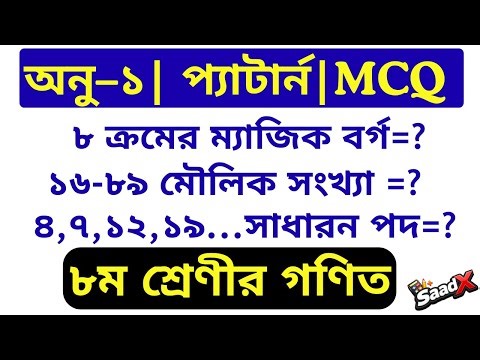 Class 8 Math Pattern | অনু–১ (পর্ব- ৫) | MCQ