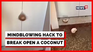 45K views · 73 reactions | You would agree that breaking open a coconut is a task in itself, isn't it? But here's a hack that is going viral on social media which might be of some help. Take a look! #Coconut #Lift #ViralVideo #BreakingCoconut | News18 | Facebook