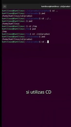 Comando cd en Linux en menos de un minuto #shorts