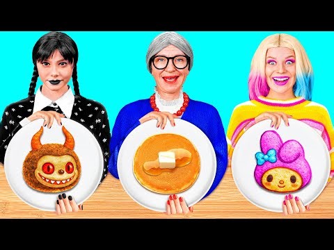 Wednesday vs Grandma Cooking Challenge | Awesome Culinary Recipes by DaZaZa Challenge