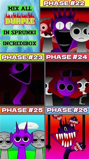 Mix All Durple In Sprunki Incredibox | From Phase 22 to Phase 26 . Phase 22 vs Phase 23 ... Phase 26