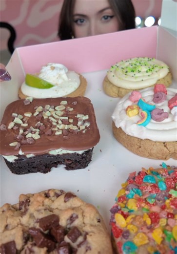 this weeks ✨crumbl✨ the st.pattys day lineup cooked with that mint brownie 🍀 which cookie do you want to try the most this week?? #crumbl #crumblecookie #cookies #mukbang #fyp @Crumbl