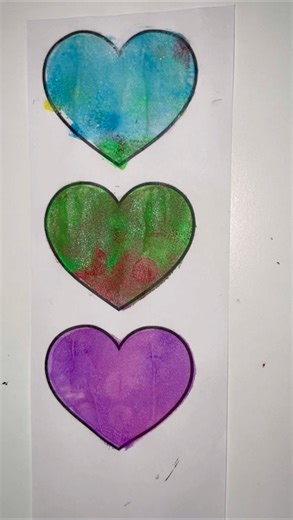 3 different techniques of painting 🖌️#art #painting #hearts