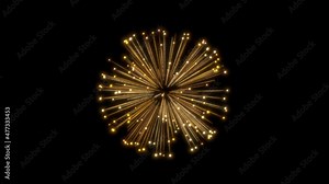 rich golden fireworks transparent background explosions video