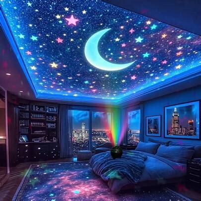 RGB Nachtlicht, LED Projektionslampe, Mond & Galaxie Projektor, 5V USB, Geschenk zu Weihnachten, Raumdekoration LED Nachtlicht | SHEIN