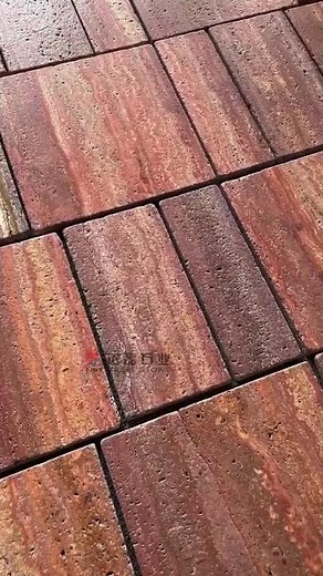 French Pattern Red Travertine Floor Paving Tile
