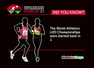 11 reactions | Did you know… The World Athletics U20 Championships were started back in 1986. This year’s competition will take place from August 17th to 22nd in Nairobi, Kenya. Event will be LIVE on NTV. #WU20Championships #LetsGoKenya | NTV Kenya | Facebook