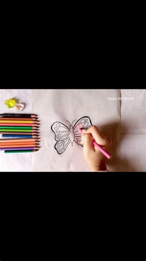 Easy Butterfly Drawing 🦋 | Satisfying Art Shorts #shorts #drawing #art #butterfly #ytshorts