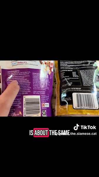 Cat food comparison testing: Kit and Kaboodle Cat treat with 2.4 oz for $1 at Dollar General VERSUS Delightibles Cat treat at Dollar Tree with 3 oz for $1.25. Which one do you all like better? #catfood #catsoftiktok #siamese #calico #tripod