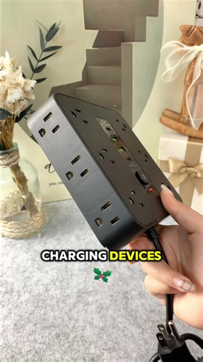 Surge Protector with 6 AC Outlets and 4 USB Charging Ports